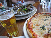 De la bière dans la pizza