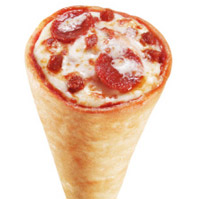 La pizza se sert en cône